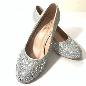 Bella Luna Cinderella shoes size 8.5 silver color